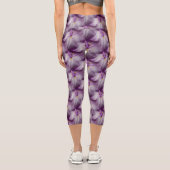 Lila japanische Iris-Blume Capri Leggings (Rückseite)