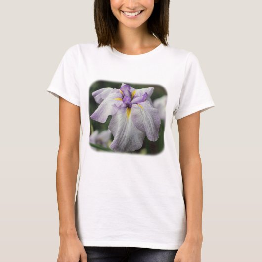 Lila japanischer Iris Floral Nature T - Shirt (Vorderseite)