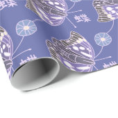 Lila japanischer Schmetterling Geschenkpapier (Rolleneckpunkt)