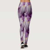 Lila japanisches Iris-Blume-Muster Leggings (Rückseite)