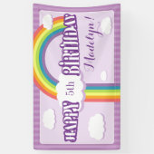 Lila Jegliches Alters-Regenbogenwolke-Geburtstagsb Banner (Vertikal)