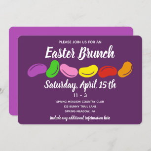 Lila Jelly Beans Osterfest Party Einladung