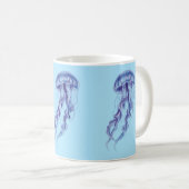 Lila Jellyfish-Illustration Kaffeetasse (VorderseiteRechts)