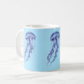 Lila Jellyfish-Illustration Kaffeetasse (Vorderseite Links)