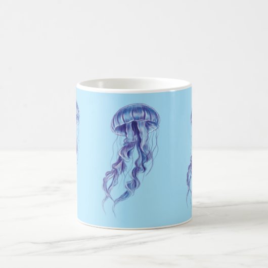 Lila Jellyfish-Illustration Kaffeetasse (Mittel)
