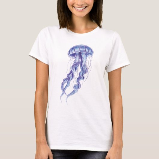 Lila Jellyfish-Illustration T-Shirt (Vorderseite)
