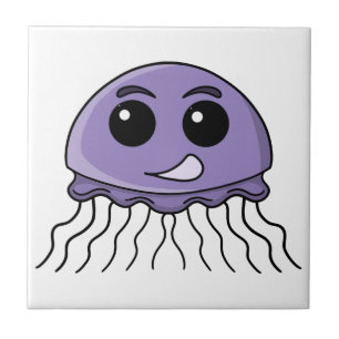 Lila Jellyfriend Cartoon Fliese