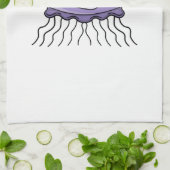 Lila Jellyfriend Cartoon Geschirrtuch (Gefaltet)