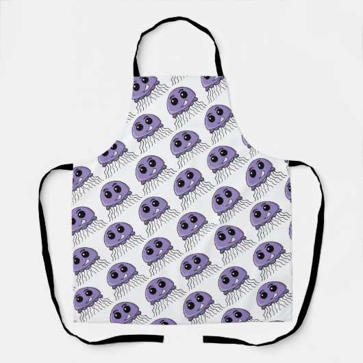 Lila Jellyfriend Cartoon Schürze (Vorderseite)