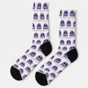 Lila Jellyfriend Cartoon Socken