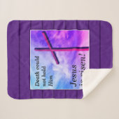 Lila JESUS IS RISEN Oaster Sherpadecke (Vorderseite (Horizontal))