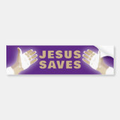 lila JESUS RETTE Autoaufkleber (Vorne)