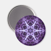 Lila Jewel Crystal Round Magnet (Vorderseite/Rückseite)