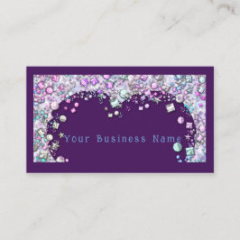 Lila Jewel Heart mit individueller Visitenkarte