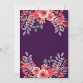 Lila Jewel Tone Watercolor Blume Kinderdusche Einladung (Rückseite)