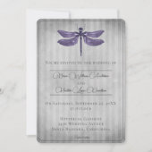 Lila Jeweled Dragonfly-Hochzeit Einladung (Vorderseite)