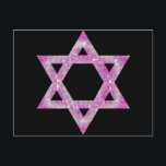 Lila Jeweled Star von David Design Postkarte<br><div class="desc">ein hübscher David Stern in einem rosa/lila... .{Grafik von MarloDeeDesigns.com}</div>