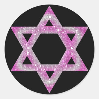 Lila Jeweled Star von David Design Runder Aufkleber