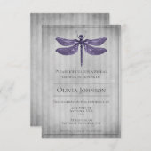 Lila Jewelen-Dragonfly-Brautparty Einladung (Vorne/Hinten)