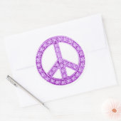 Lila Jewels Peace Sign Runder Aufkleber (Umschlag)