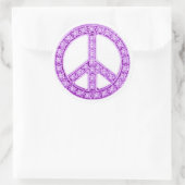 Lila Jewels Peace Sign Runder Aufkleber (Tasche)
