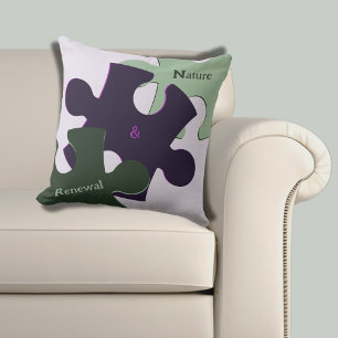 Lila Jigsaw Puzzle Kissen