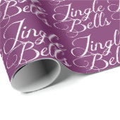 Lila Jingle Bells White Text Wrapper Paper Geschenkpapier (Rolleneckpunkt)