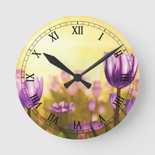 Lila Jubilee Clock Runde Wanduhr (Vorderseite)