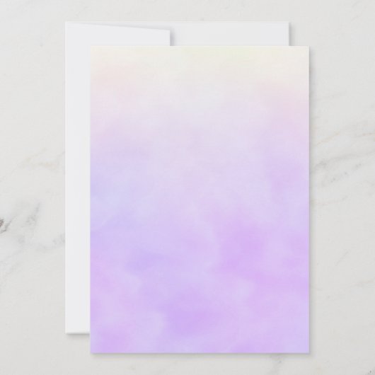 Lila jüdische Kindernamenszeremonie Simchat Bat Einladung (Rückseite)