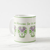 Lila Jugendstil-Blume Kaffeepause Tasse (Vorderseite Links)