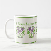Lila Jugendstil-Blume Kaffeepause Tasse (Links)