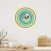 Lila Jugendstil-Pfauenposter Poster (Küche)