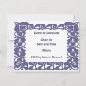 Lila Jugendstilgrenze Einladung (Rückseite)