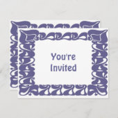 Lila Jugendstilgrenze Einladung (Vorne/Hinten)