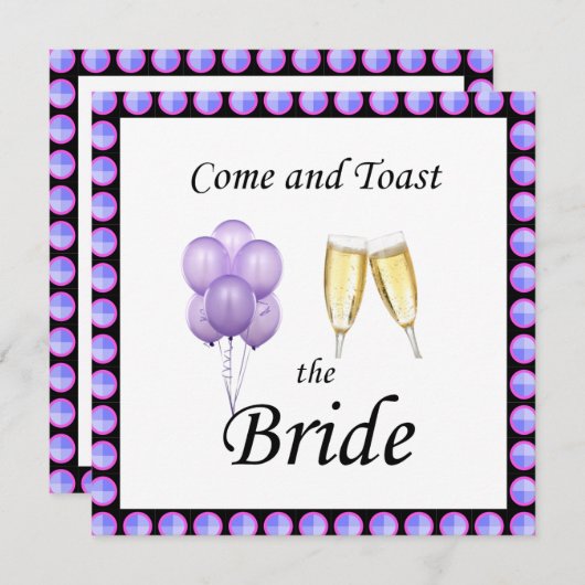 Lila Junggeselinnen-Abschied Einladung (Vorne/Hinten)