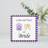 Lila Junggeselinnen-Abschied Einladung (Stehend Vorderseite)