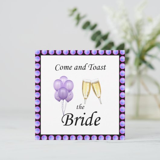 Lila Junggeselinnen-Abschied Einladung (Stehend Vorderseite)