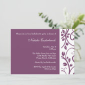 Lila Junggeselinnen-Abschied für Blumenweine Einladung (Stehend Vorderseite)