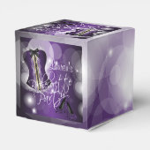 Lila Junggeselinnen-Abschied Geschenkschachtel (Rückseite)