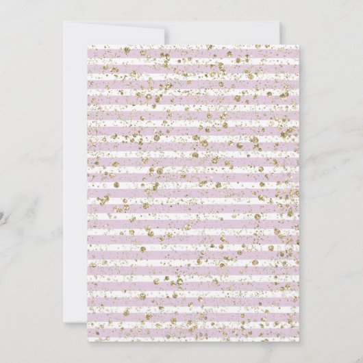 Lila Junggeselinnen-Abschied mit Blumen und Gold Einladung (Rückseite)