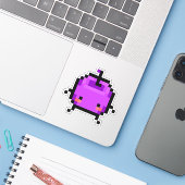 Lila Junimo Stardew Tal Aufkleber (Laptop mit iPhone)