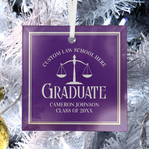 Lila Jurastube Abschluss Weihnachten Ornament Aus Glas