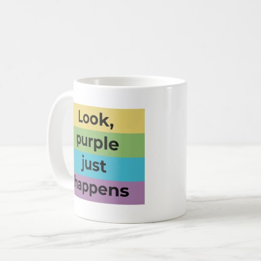 Lila Just Happens Kaffeetasse (Vorderseite Links)