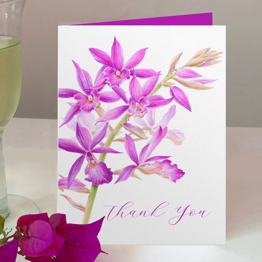 lila Juwel Orchid Aquarell Hochzeit danke Karte