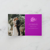 lila Juwel Orchid Aquarell Hochzeit danke Karte (Innenseite)