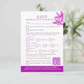 Lila Juwelenorchideenhochzeit RSVP QR (Stehend Vorderseite)