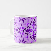 Lila Kachelmuster Kaffeetasse (Vorderseite Links)