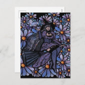 Lila Kaffeemaschine Feiertagspostkarte (Vorne/Hinten)