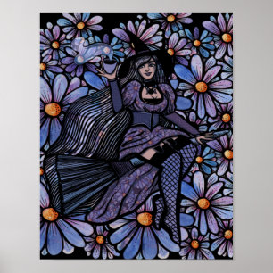 Lila Kaffeemaschine Poster