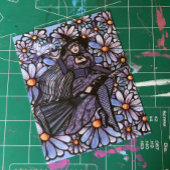 Lila Kaffeemaschine Postkarte